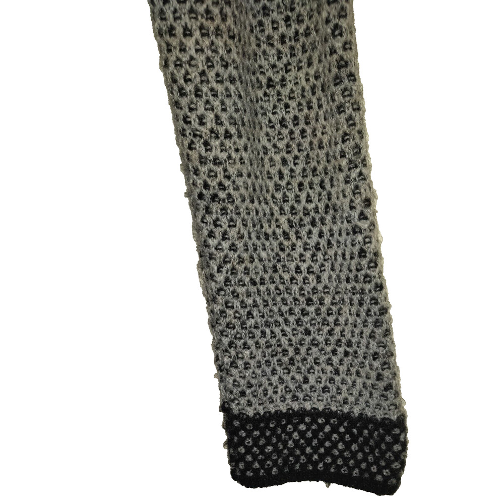 Maryline Cardigan Sweater Gray Black Medium M Wool Blend Italy Open Knit Career - Picture 4 of 10